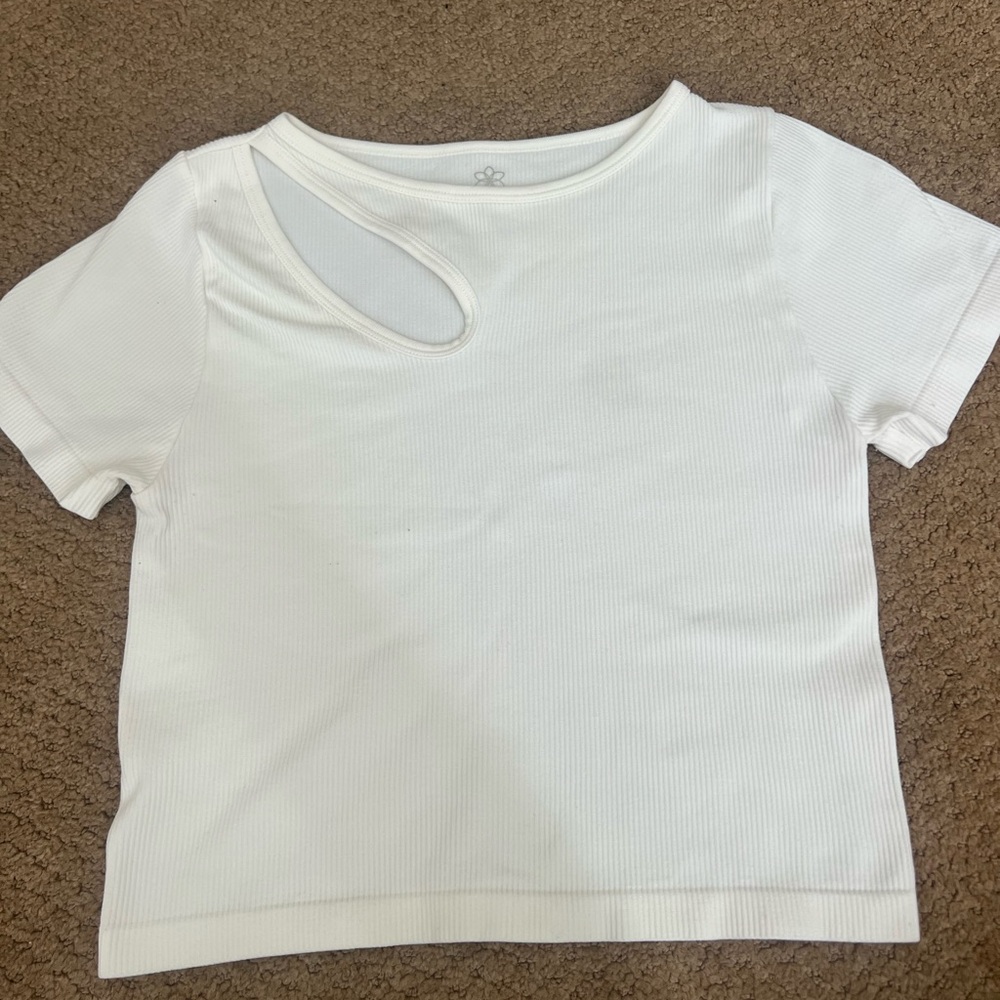 Aura Ribbed White Top